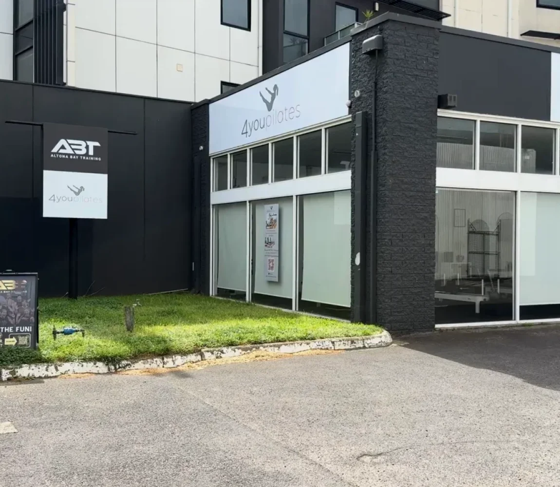 Front entrance of the 4you Pilates studio.